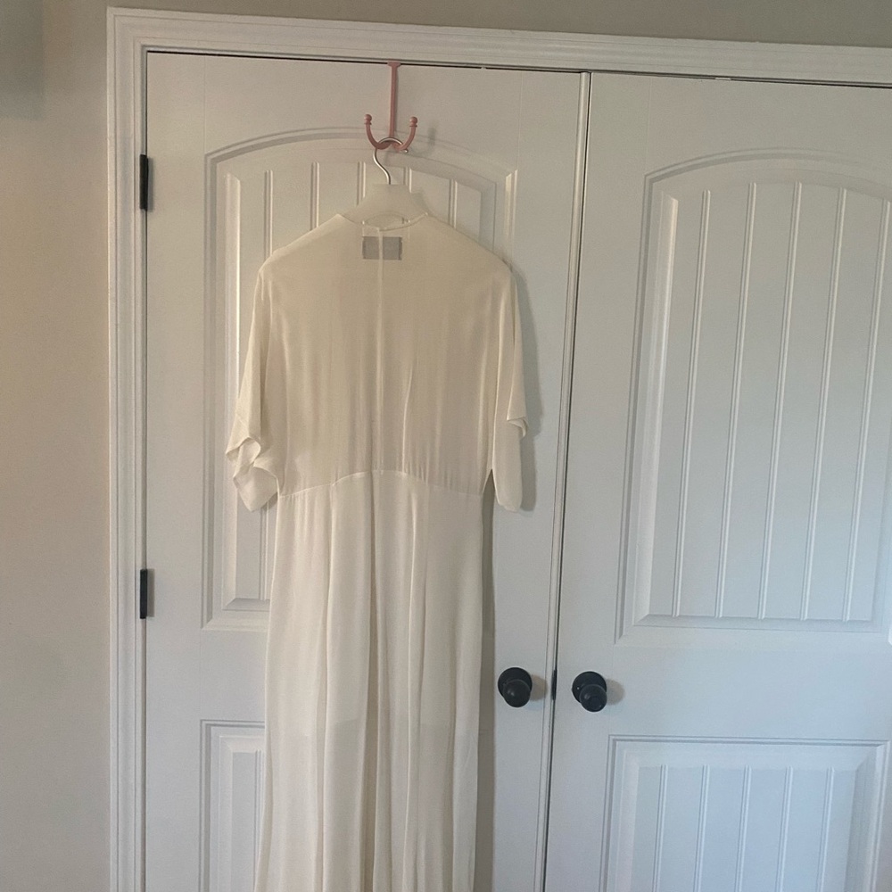 Reformation Winslow Wrap Dress in Ivory — Size L - Picture 8 of 9